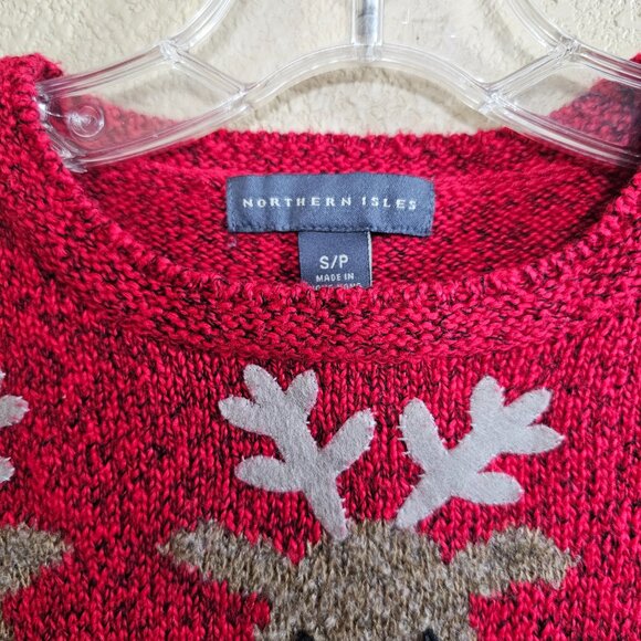 NORTHERN ISLES Reindeer Ugly Christmas Sweater~Size S/P - Picture 8 of 11